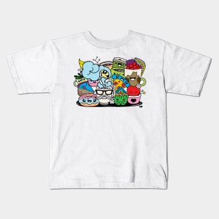 Funny cartoon food kawaii Kids T-Shirt